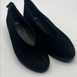 Eileen Fisher Black Suede Slip-On Flats